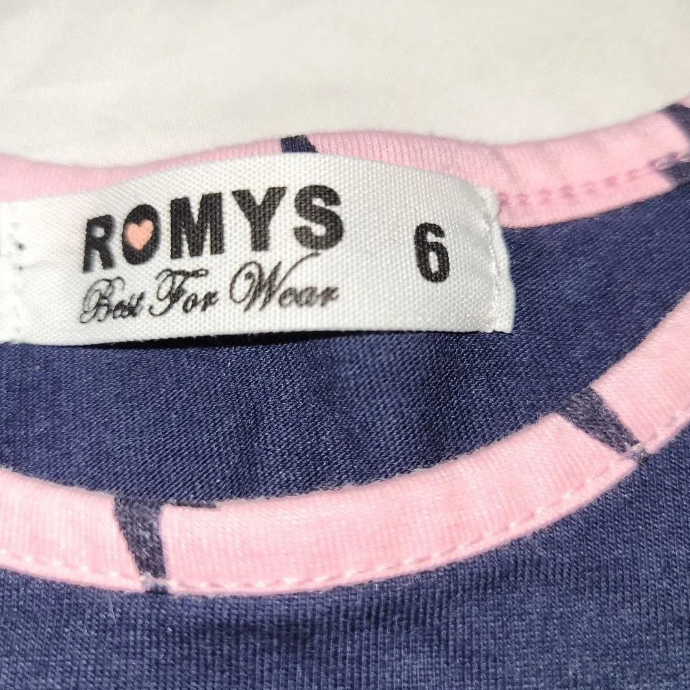 Romys Size 6 Navy and Pink Lightning Mothers Worry Outfit